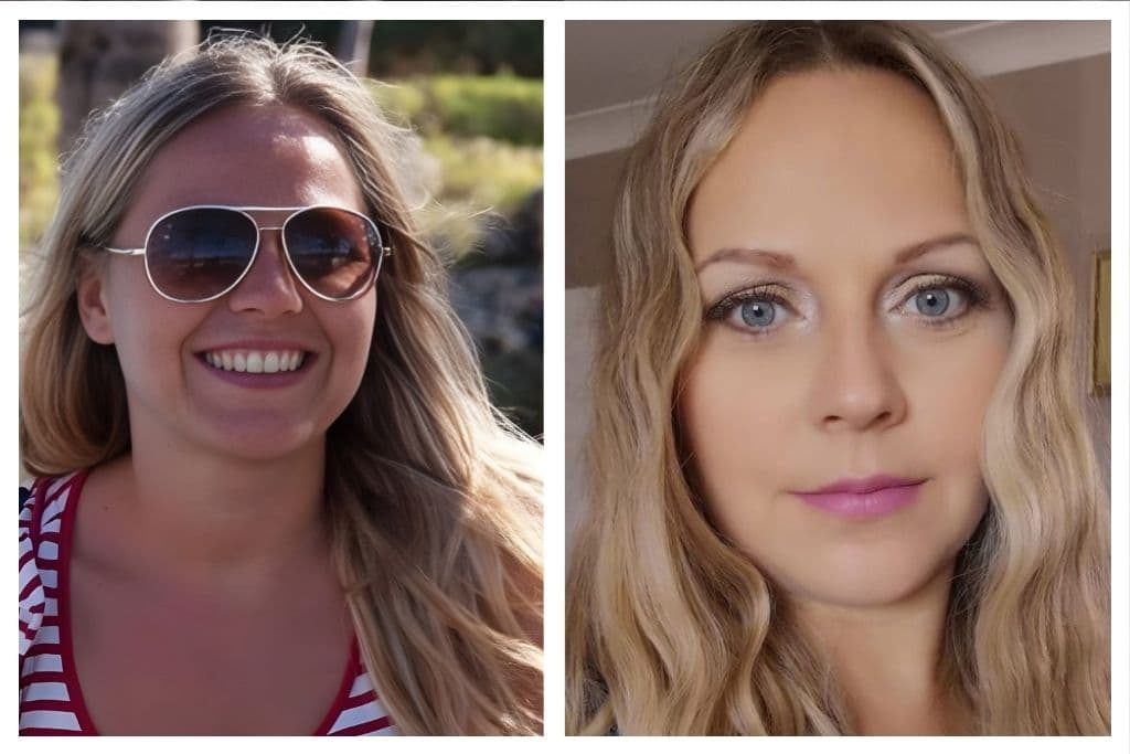 Linda Paige client before-and-after: hiding to fully expressed
